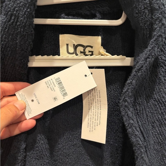 Ugg mens turner terry robe navy blue size M/L - Picture 5 of 5